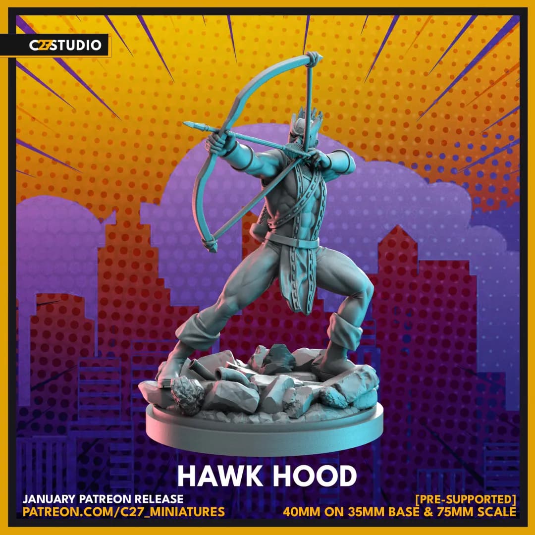 STL - figura de arquero hoplita render 2