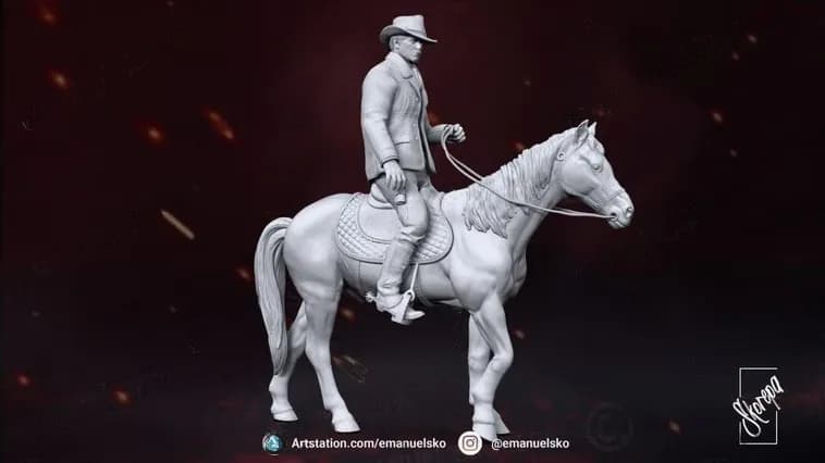 STL - Figura de Arthur Morgan a caballo
