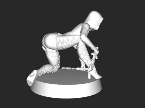 STL - Figura de asesina en pose