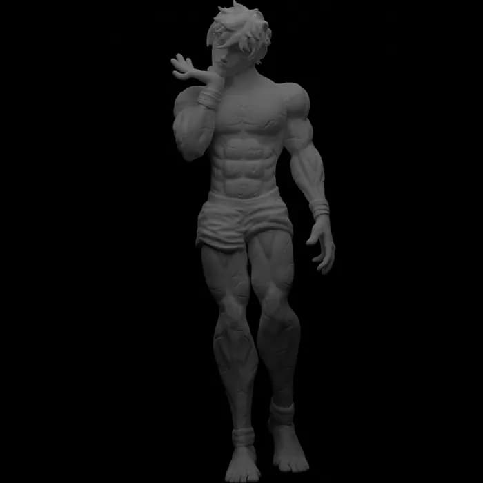 STL - Figura de Baki Hanma render 3