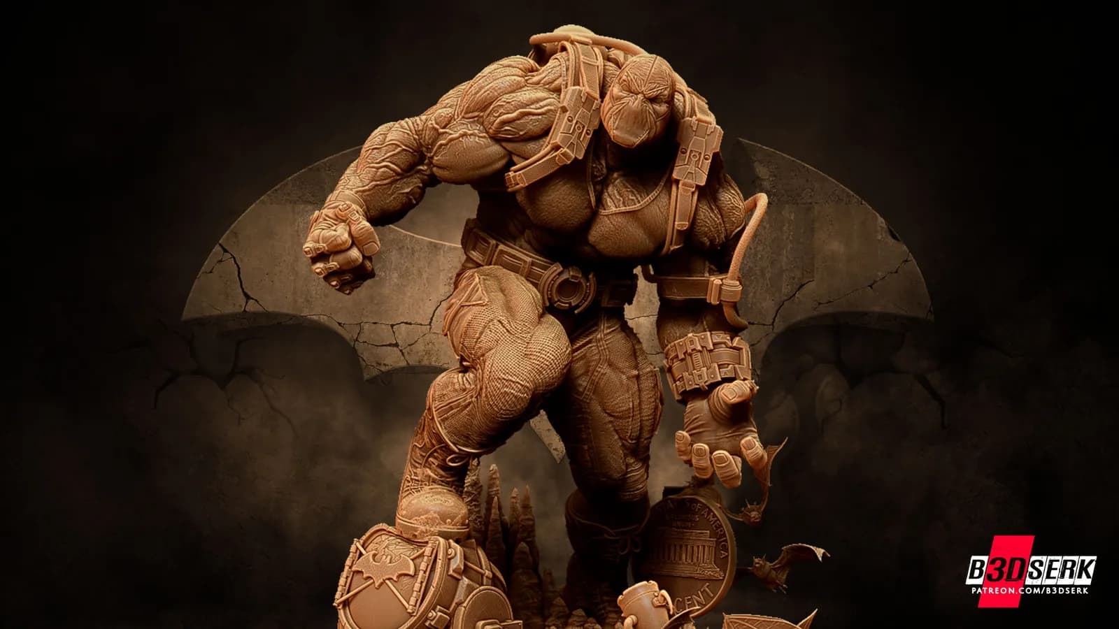 STL - Figura de Bane estilo Batman render 2