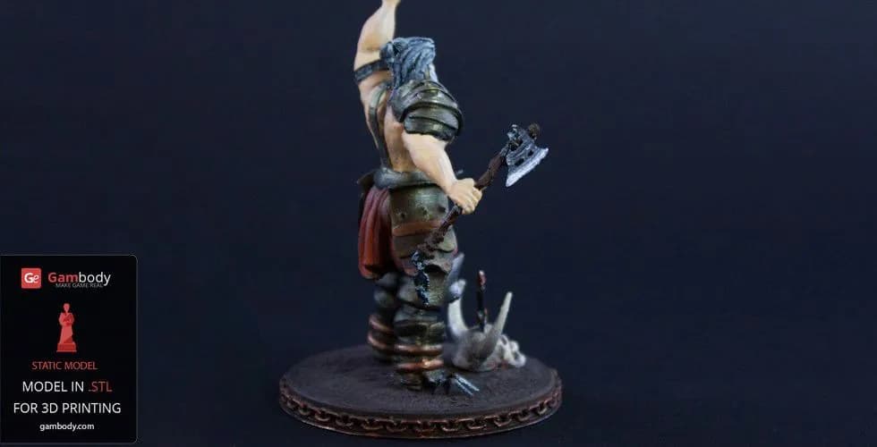 STL - Figura de bárbaro render 2