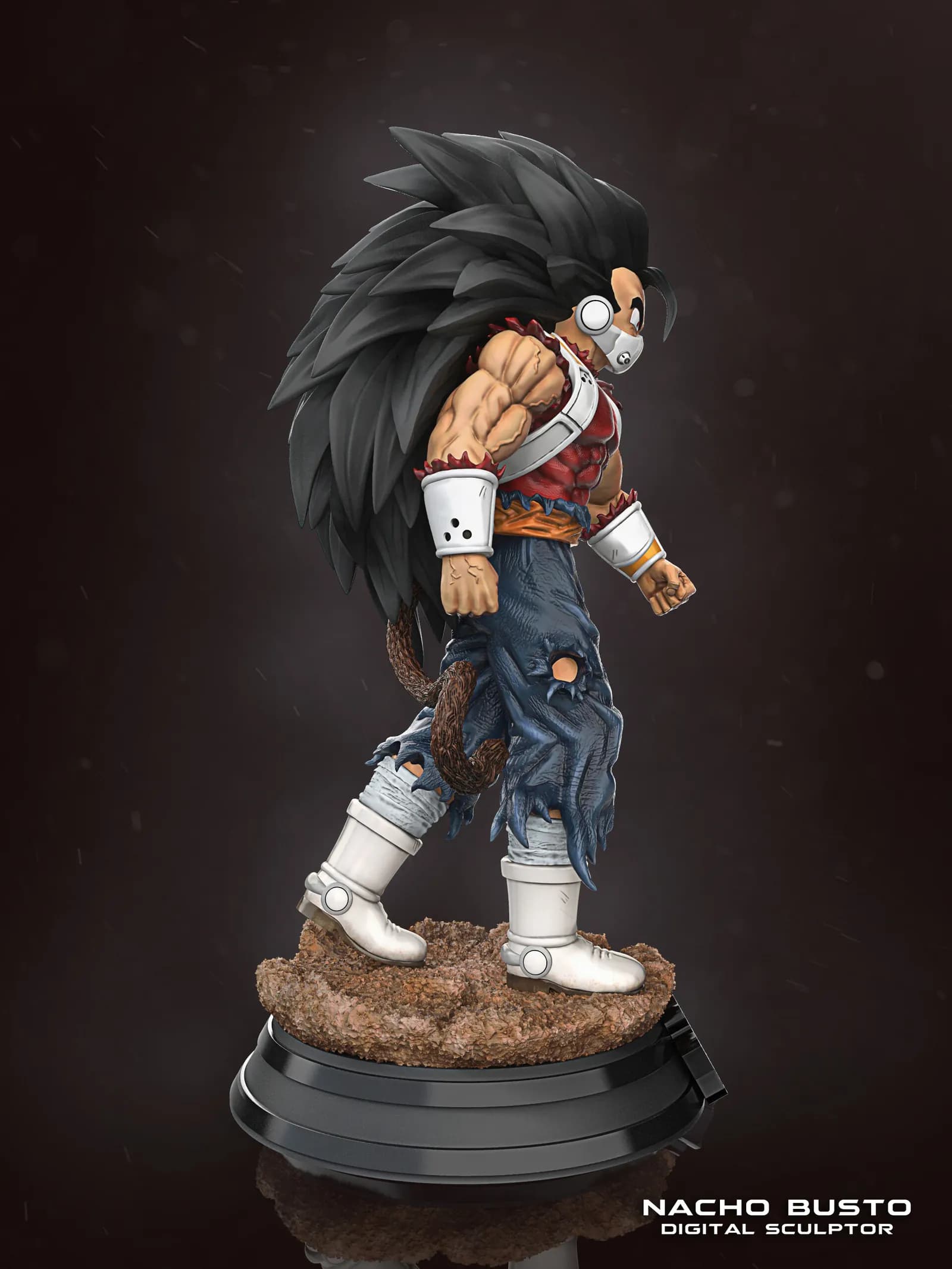STL - Figura de Bardock con bebé Raditz render 3