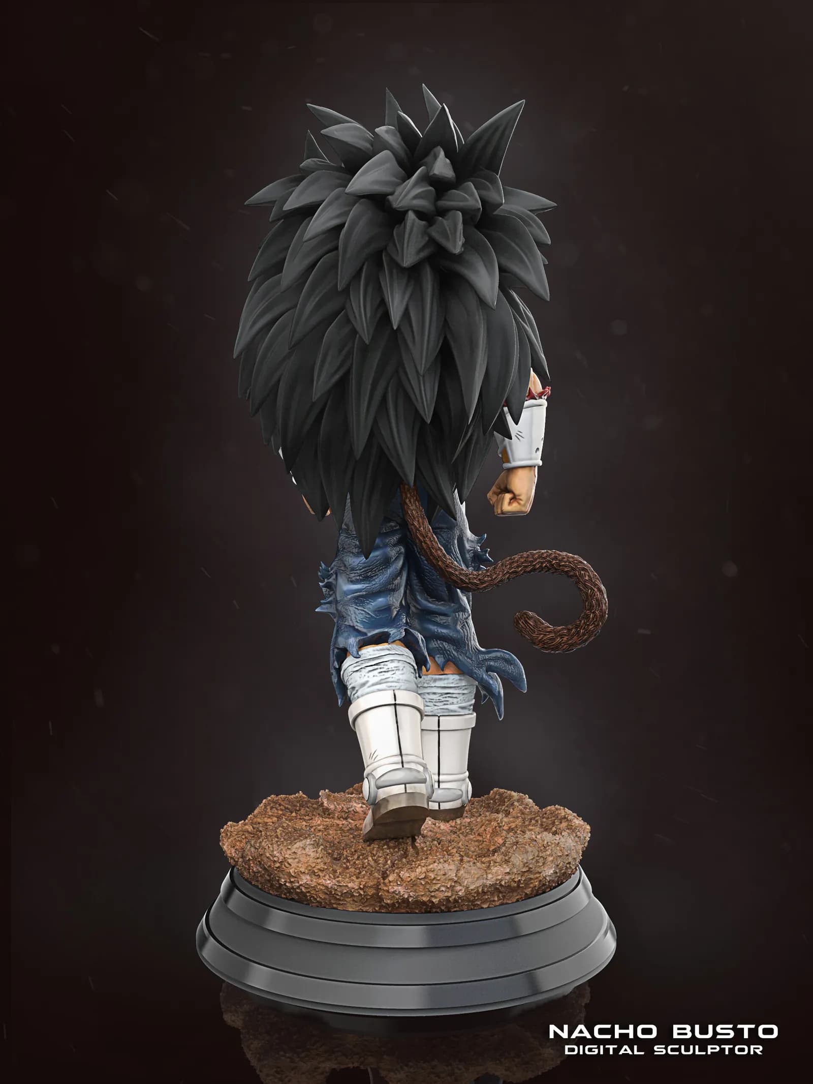 STL - Figura de Bardock con bebé Raditz render 5