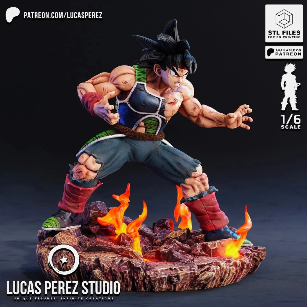 STL - Figura de Bardock estilo anime render 3