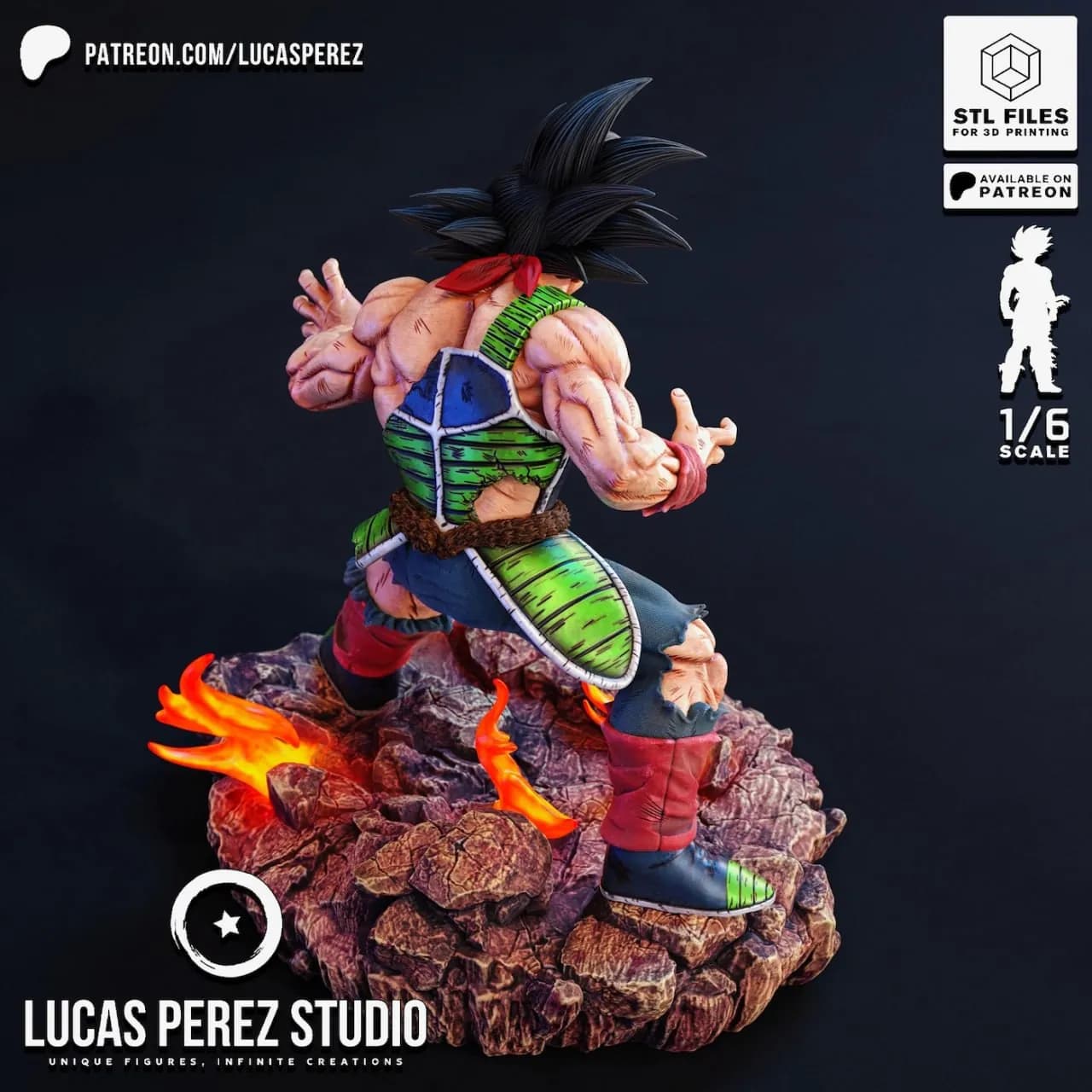 STL - Figura de Bardock estilo anime render 5