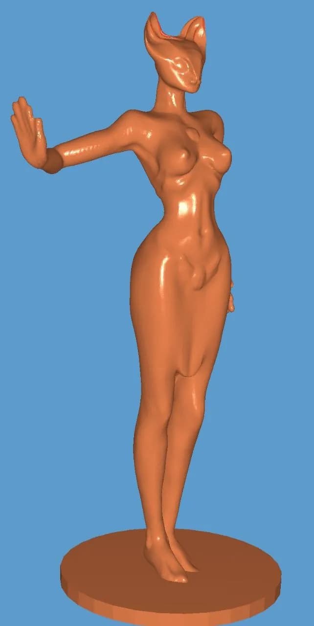 STL - Figura de Bastet render 2
