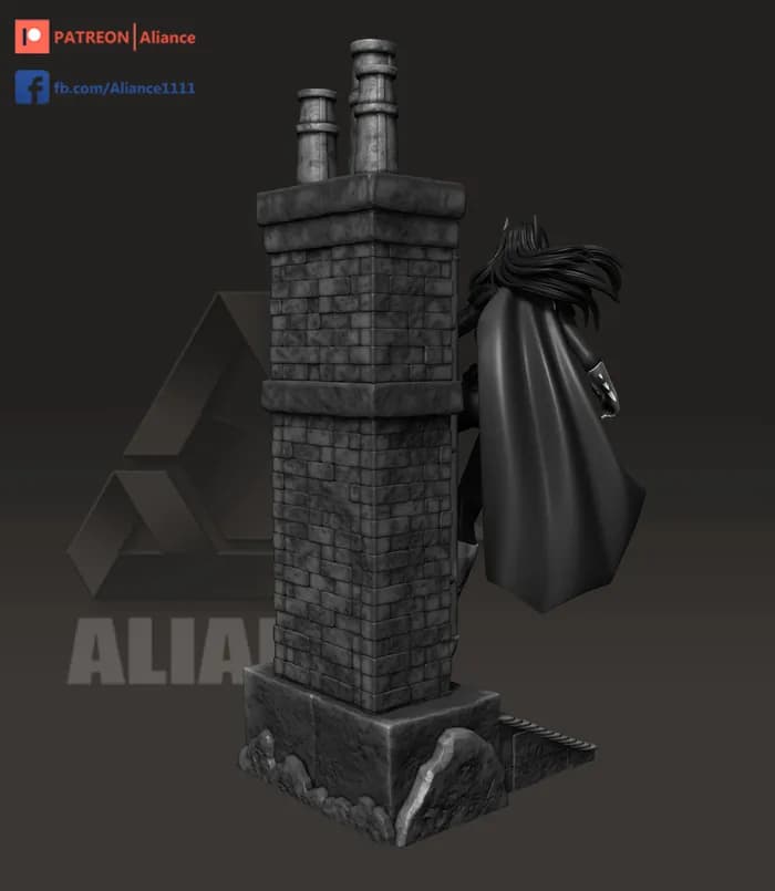 STL - Figura de Batgirl en azotea render 4