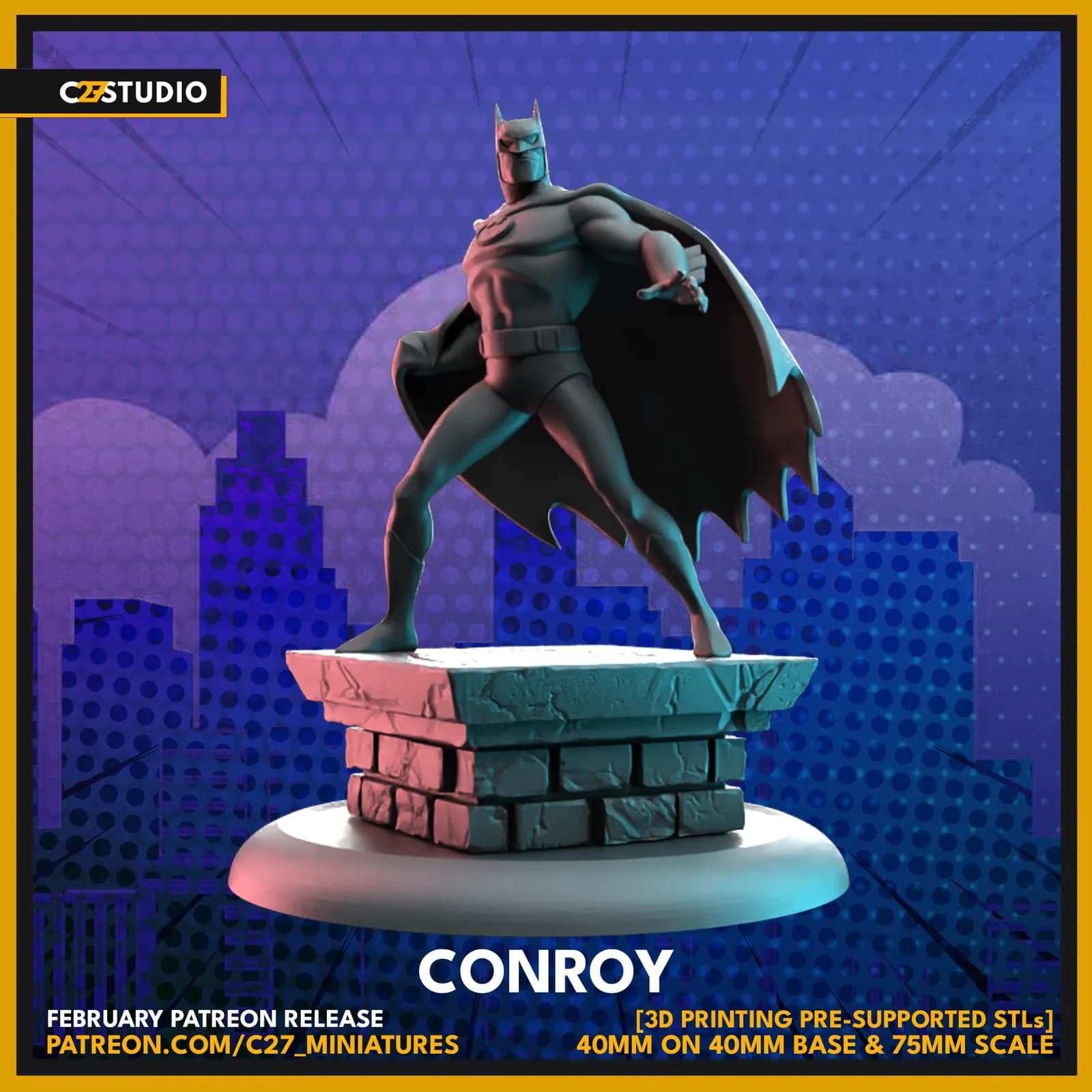 STL - Figura de Batman estilo animado render 2