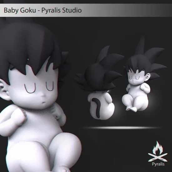 STL - Figura de Bebé Goku render 2