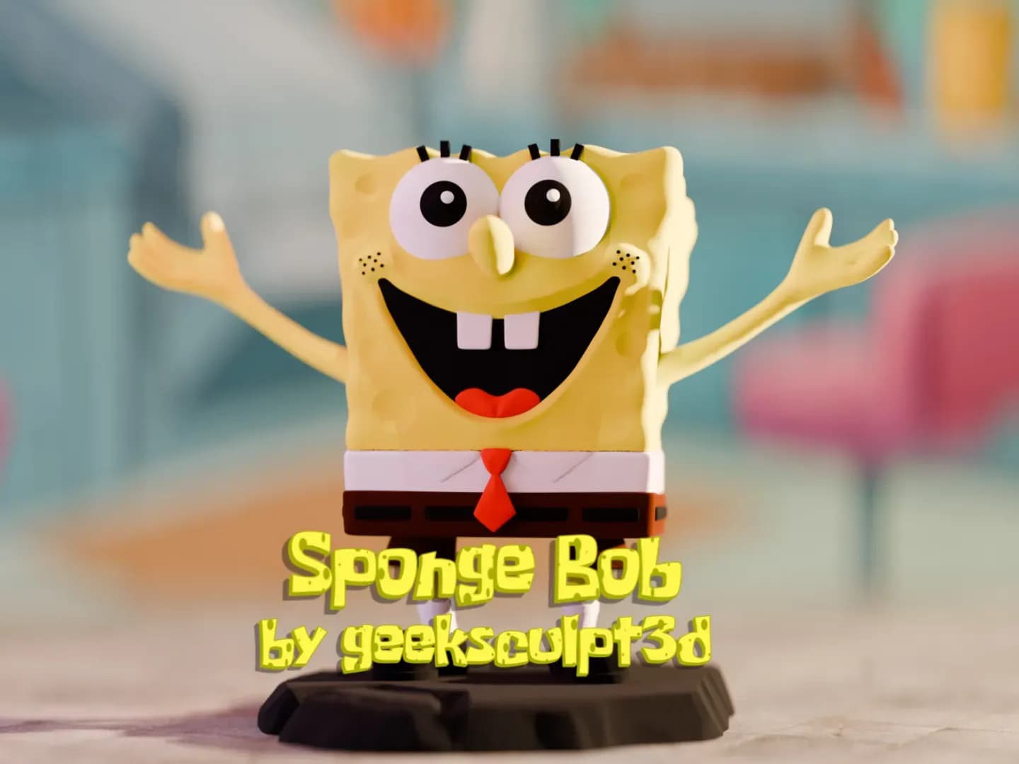 STL - Figura de Bob Esponja render 2
