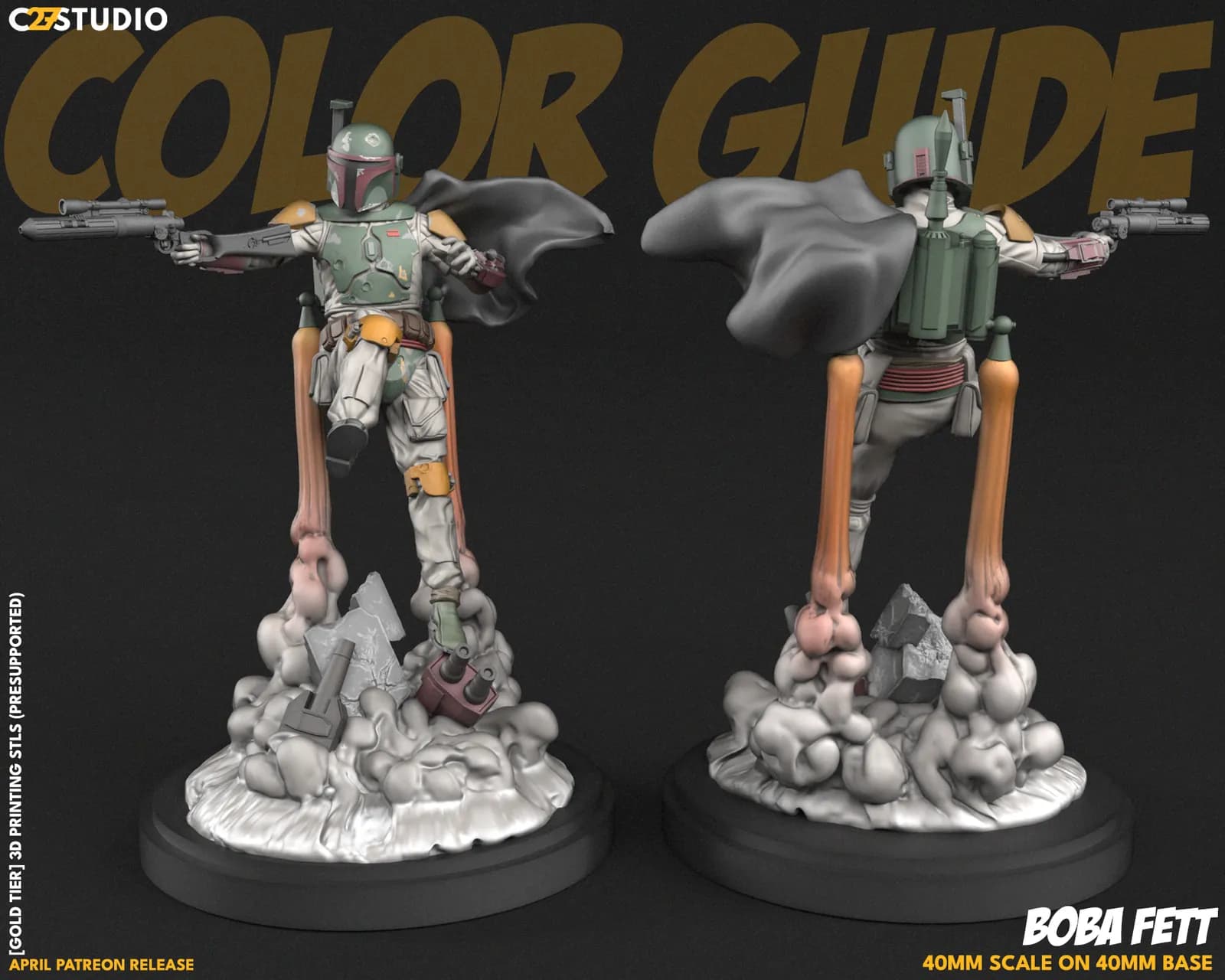 STL - Figura de Boba Fett render 2