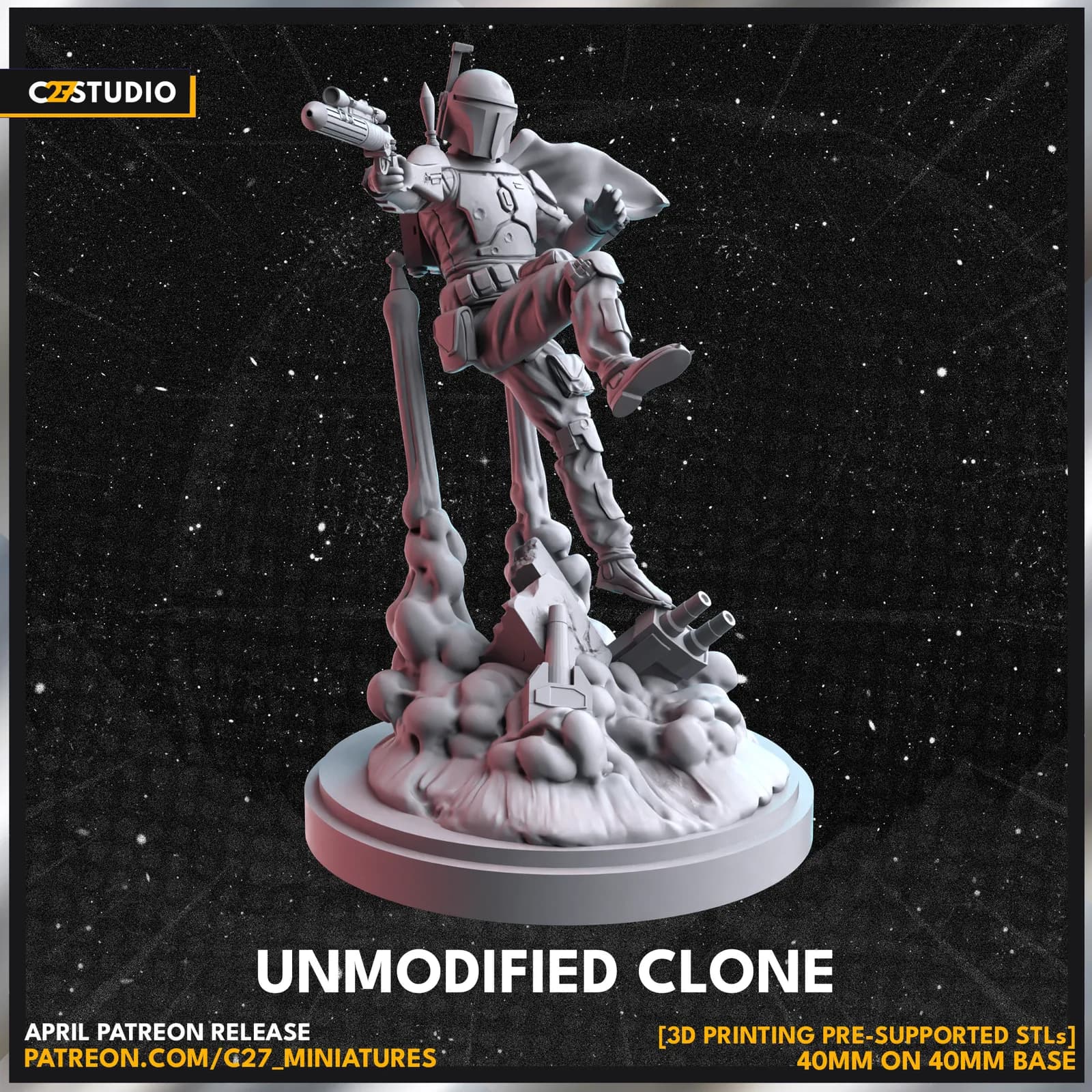 STL - Figura de Boba Fett render 4