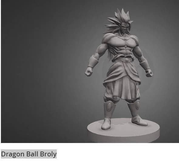 STL - Figura de Broly de Dragon Ball Z render 3