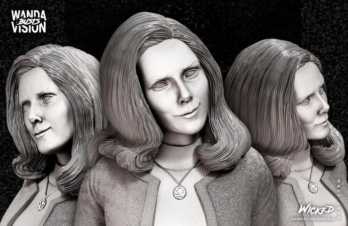 STL - Figura De Bruja Escarlata render 4