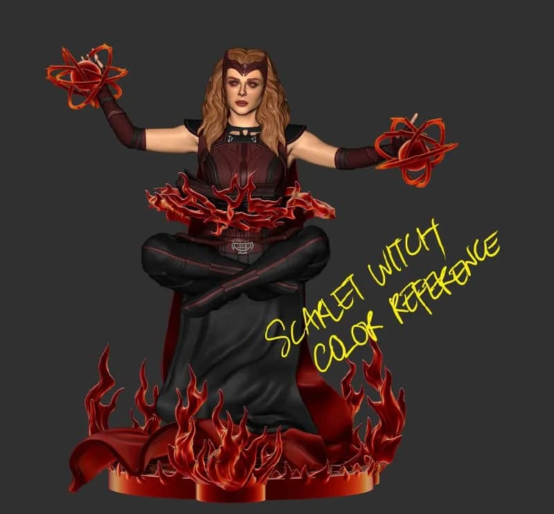 STL - figura de Bruja Escarlata 2 render 2