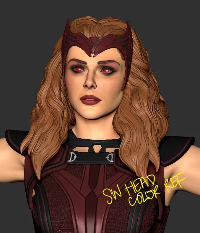 STL - figura de Bruja Escarlata 2 render 3