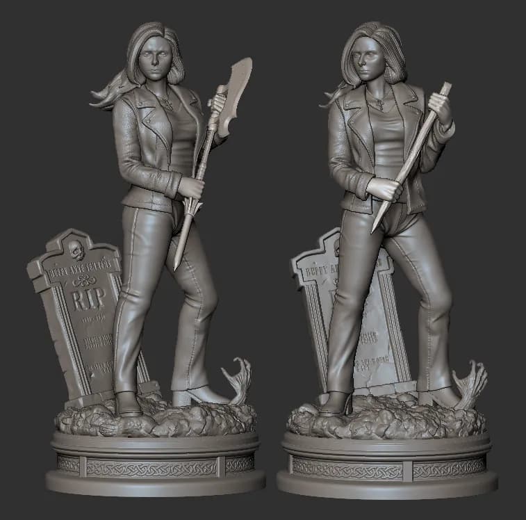 STL - Figura de Buffy Cazavampiros render 2
