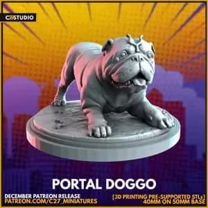 STL - Figura de bulldog portal doggo