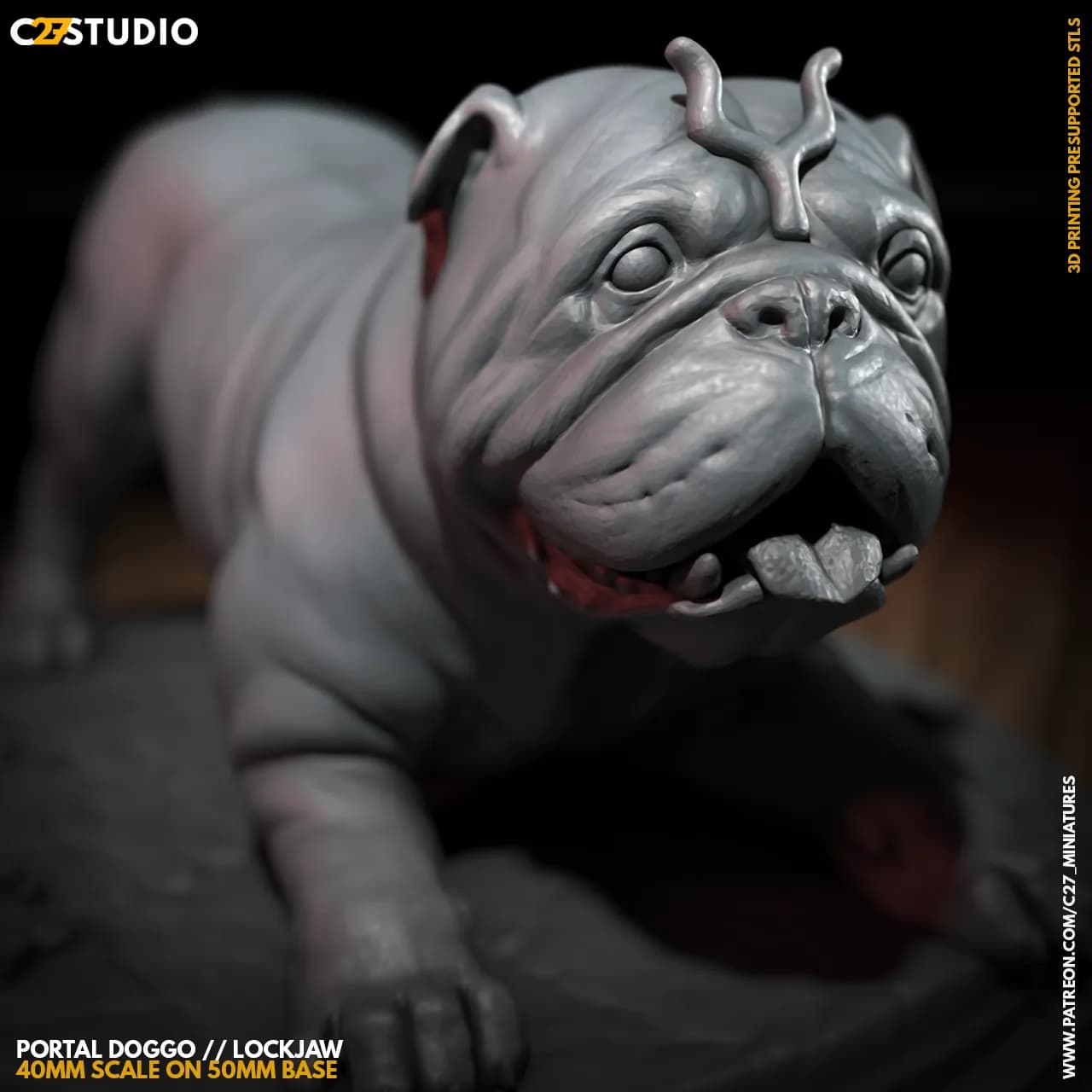 STL - Figura de bulldog portal doggo render 2