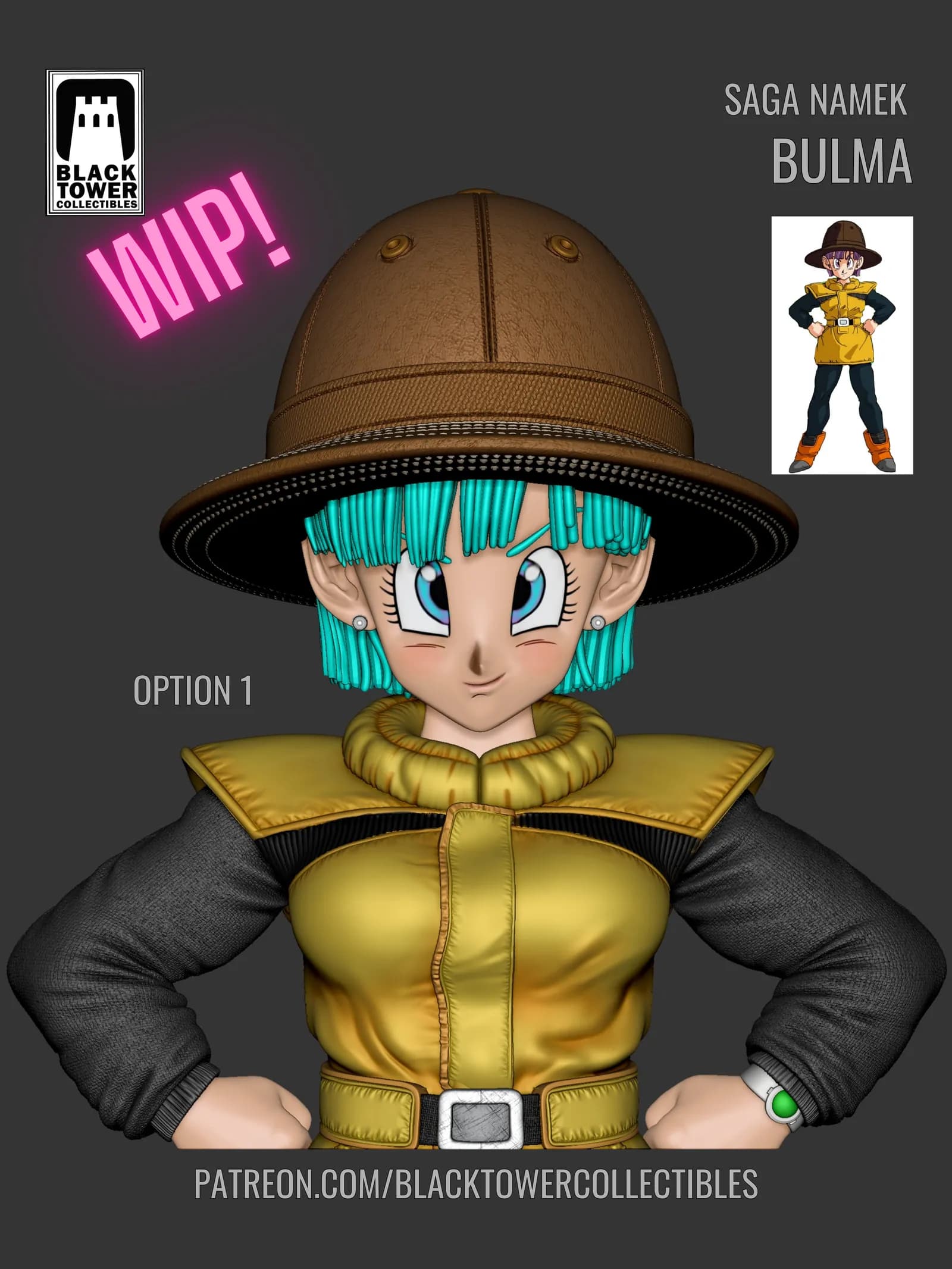 STL - Figura de Bulma en Namek render 2