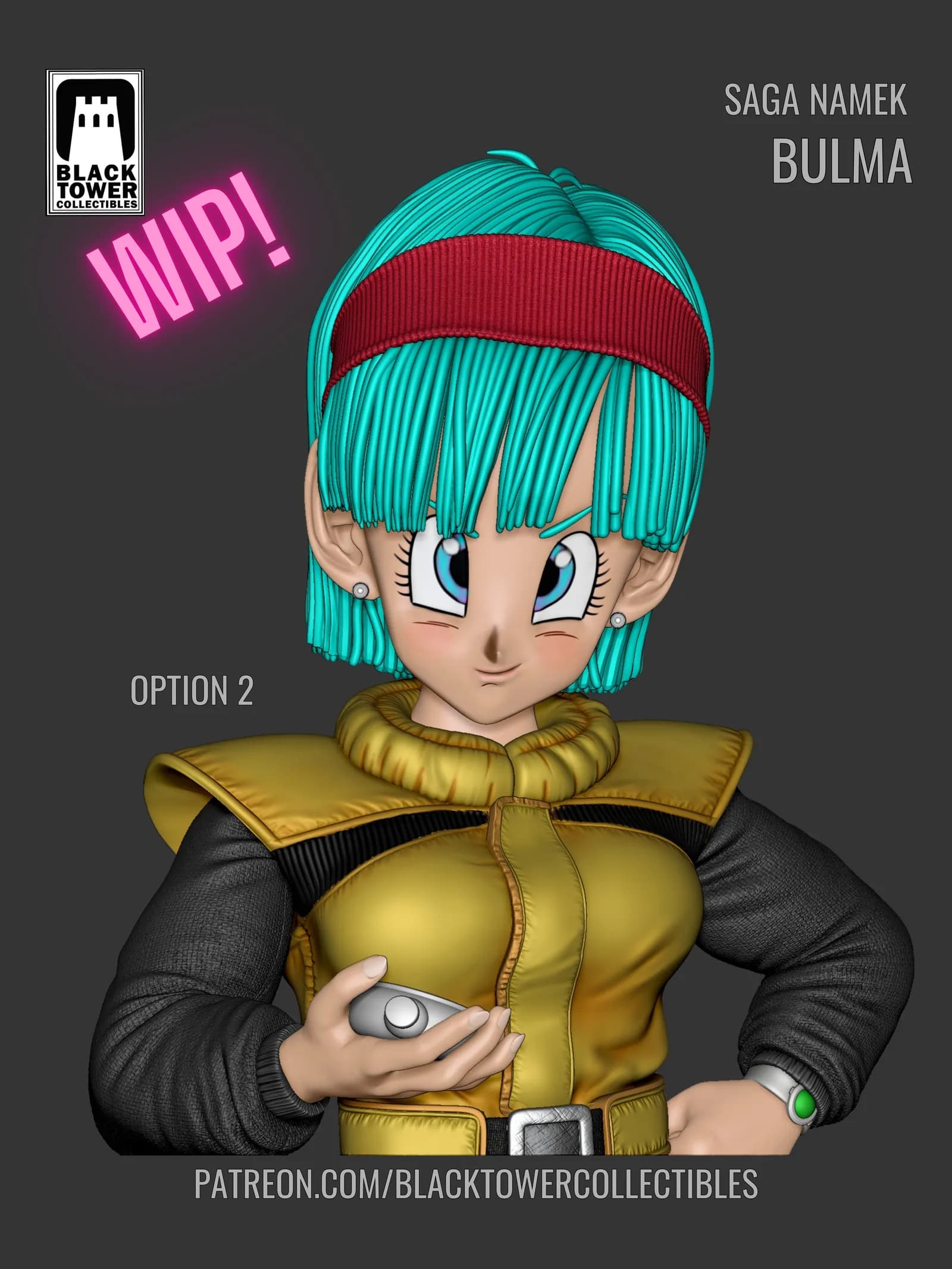 STL - Figura de Bulma en Namek render 3