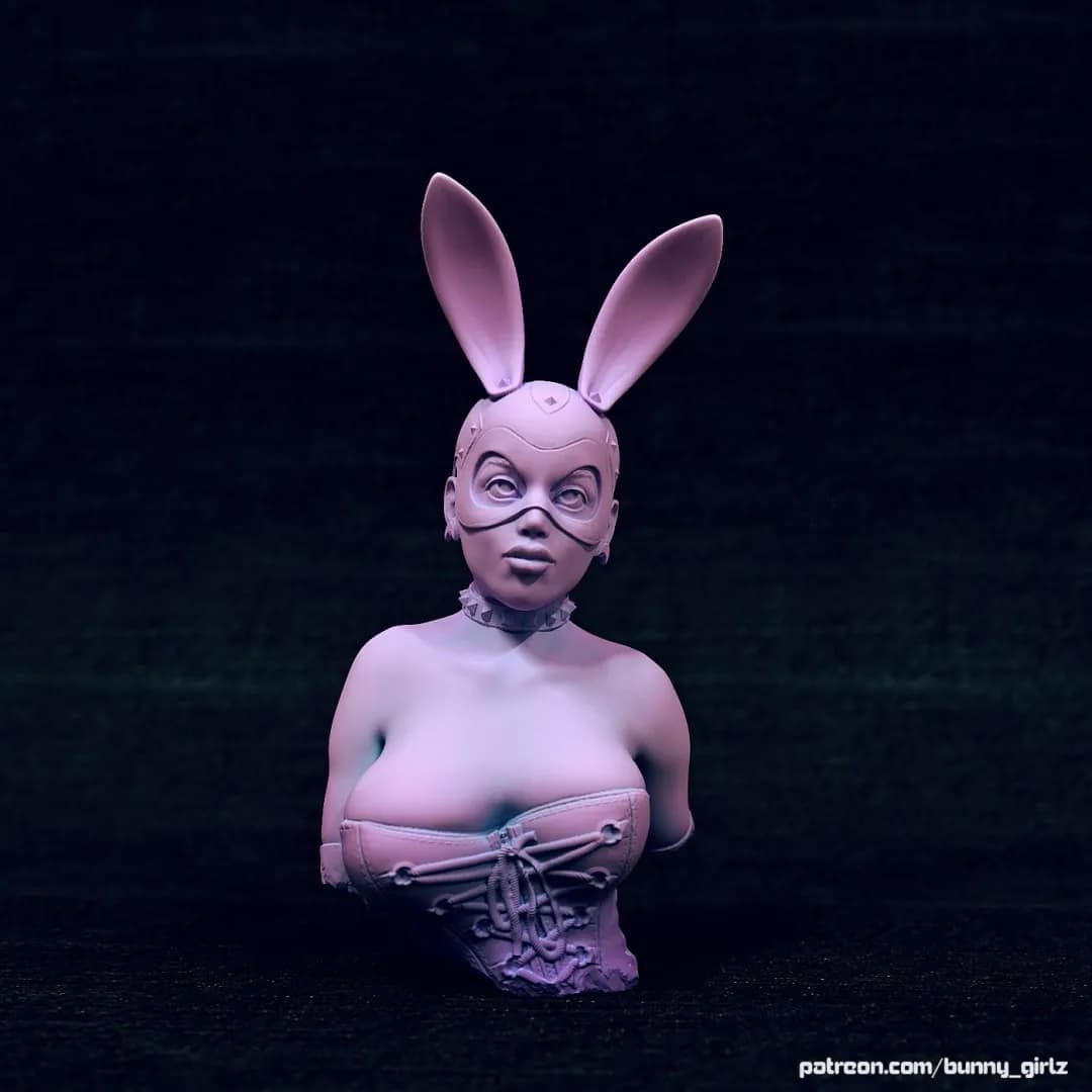 STL - BDSM Bunny Girl Bust Figure