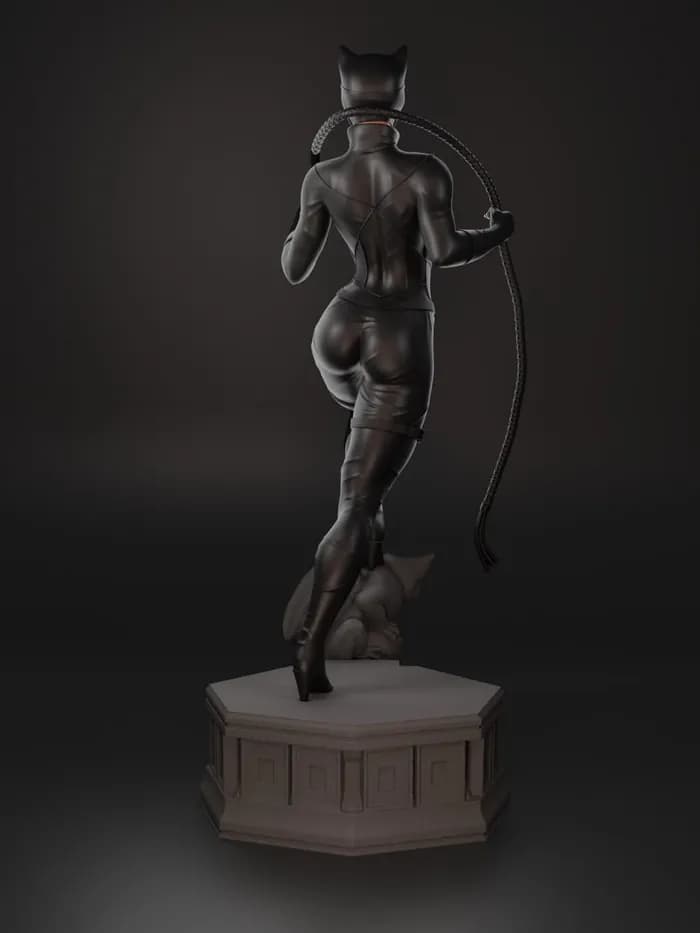STL - Figura de Catwoman con látigo render 5