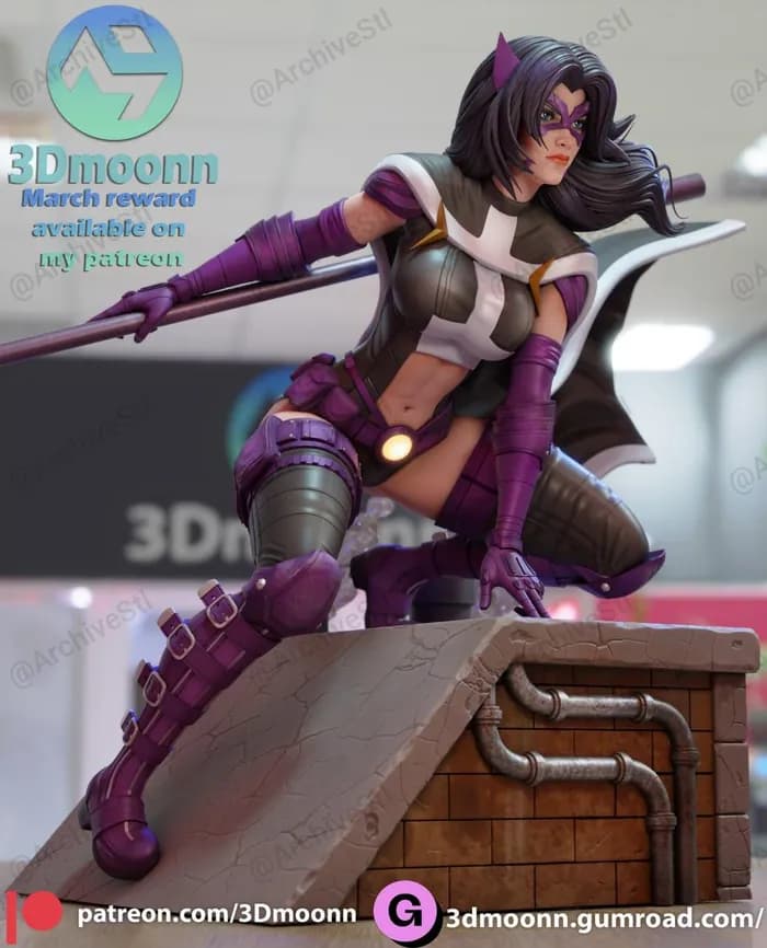STL - figura de Cazadora 2 render 3