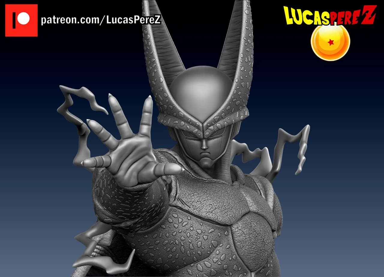 STL - Figura de Cell Saga render 2