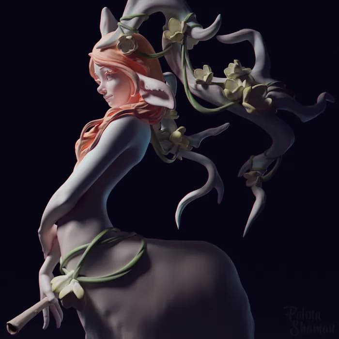 STL - Figura de Centauro con Flores render 4