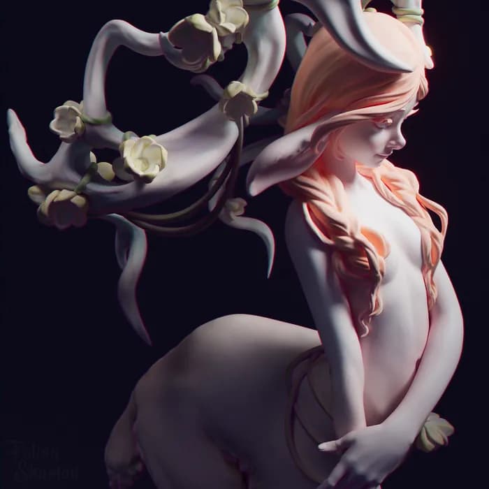 STL - Figura de Centauro con Flores render 5