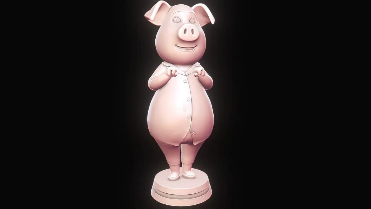 STL - Figura de cerdo de Sing