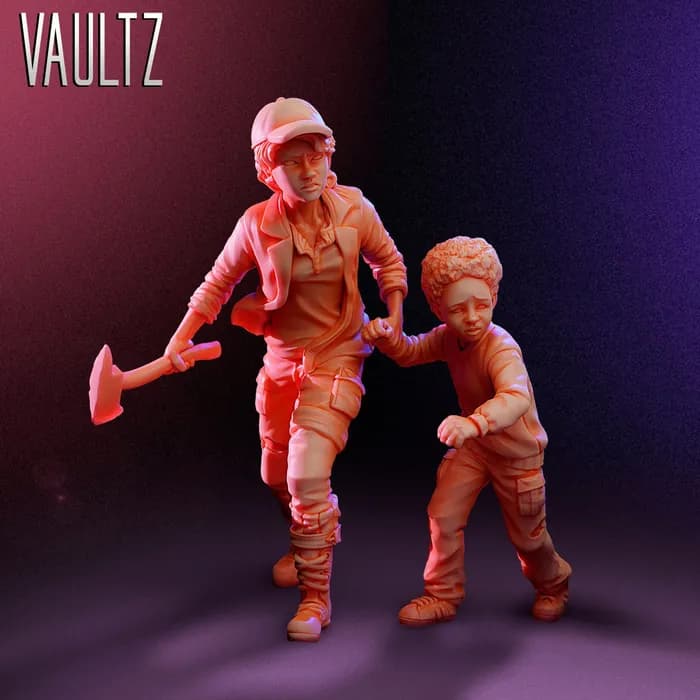 STL - Figura de Clementine y Alvin