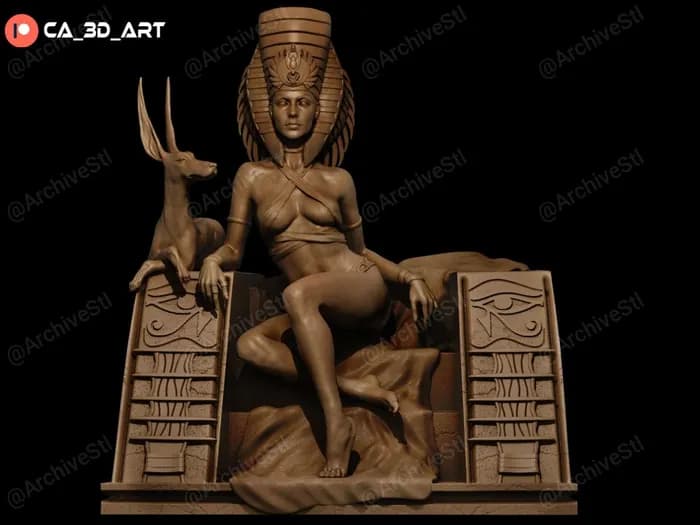 STL - Figura de Cleopatra y Anubis