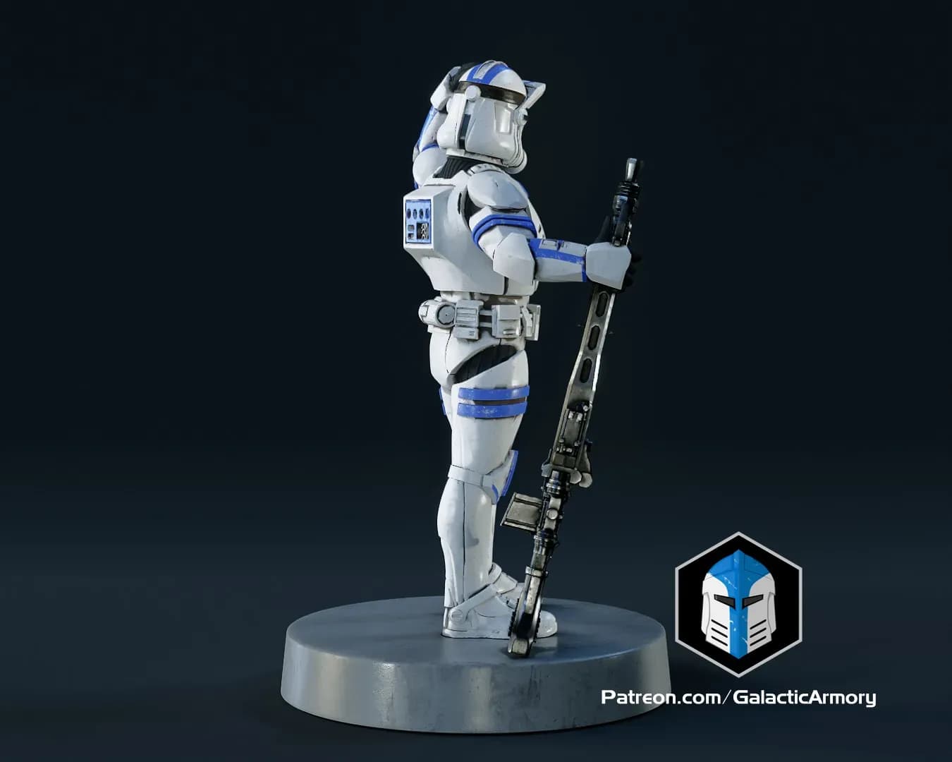 STL - Figura de Clone Trooper con rifle render 4