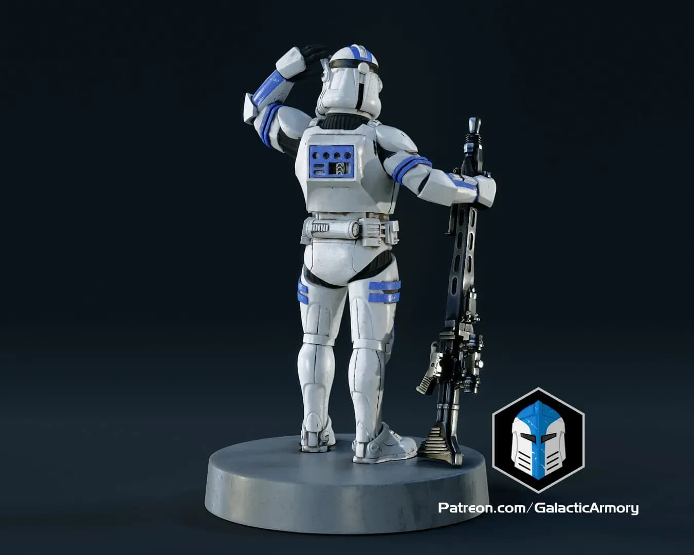 STL - Figura de Clone Trooper con rifle render 5
