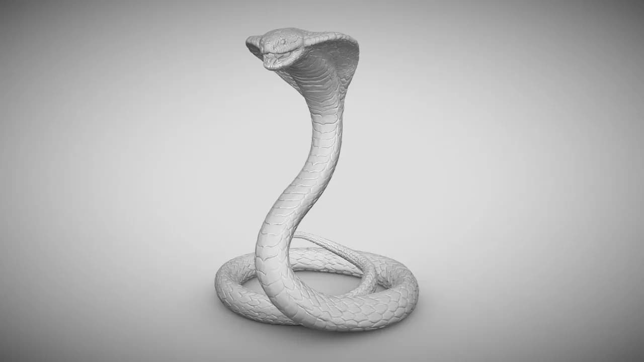 STL - Figura de Cobra Realista render 2