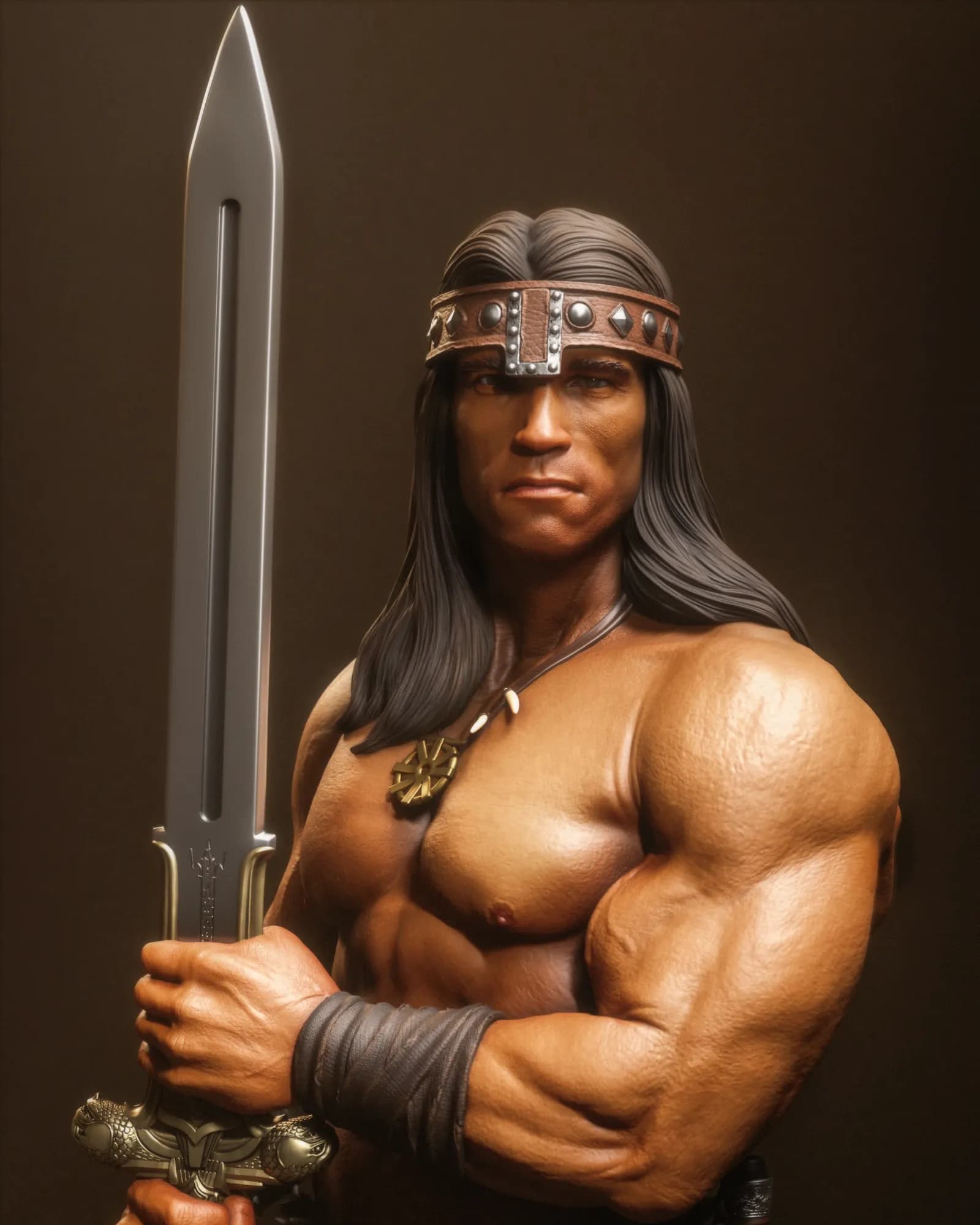STL - Figura de Conan el Bárbaro 2 render 2