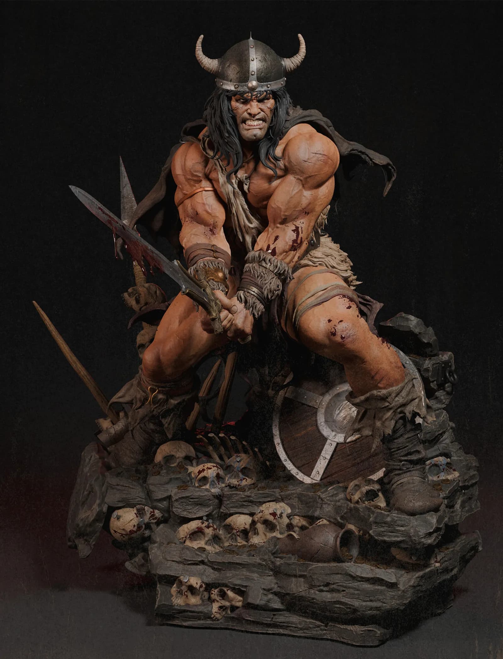 STL - Figura de Conan el Bárbaro 3 render 2