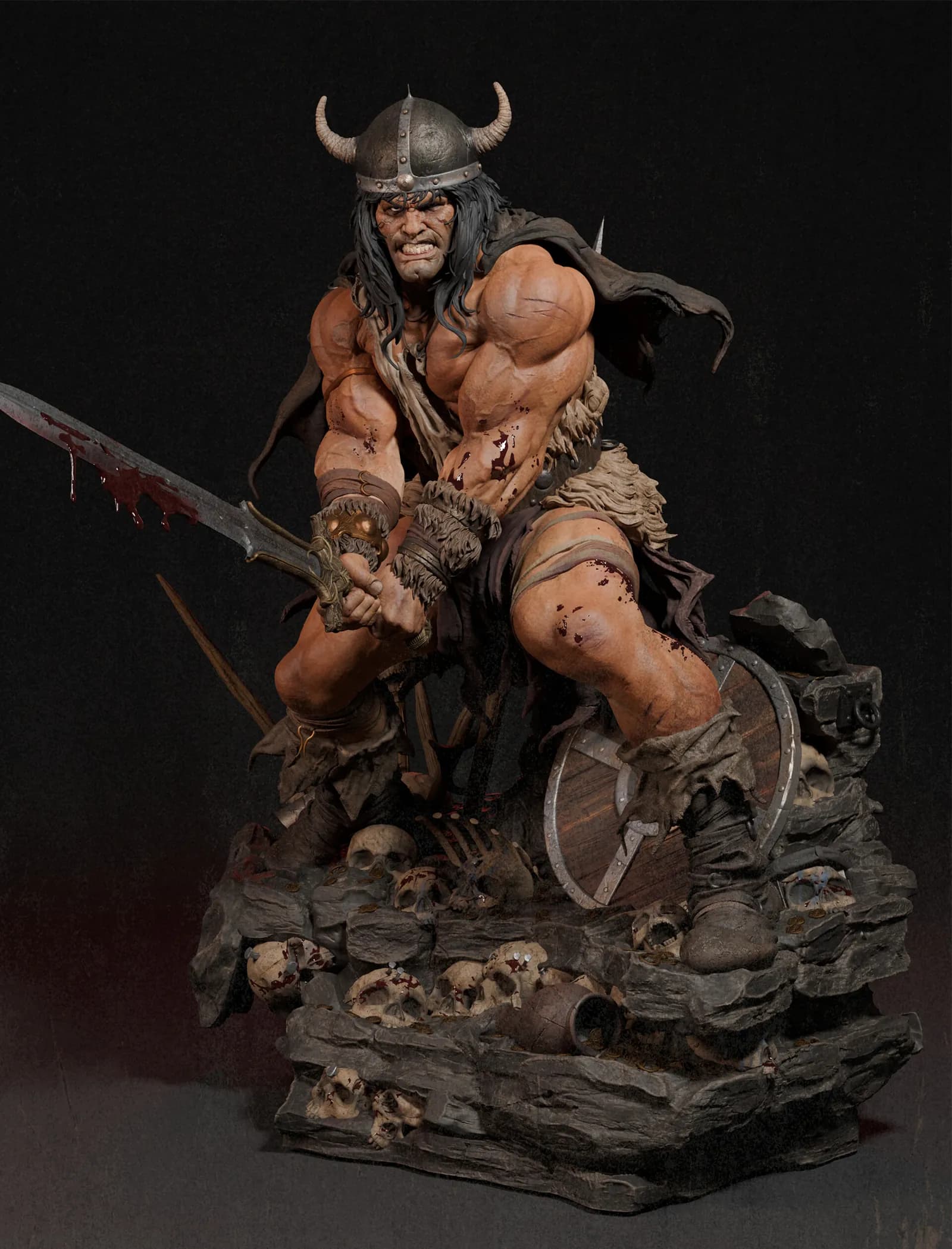 STL - Figura de Conan el Bárbaro 3 render 3