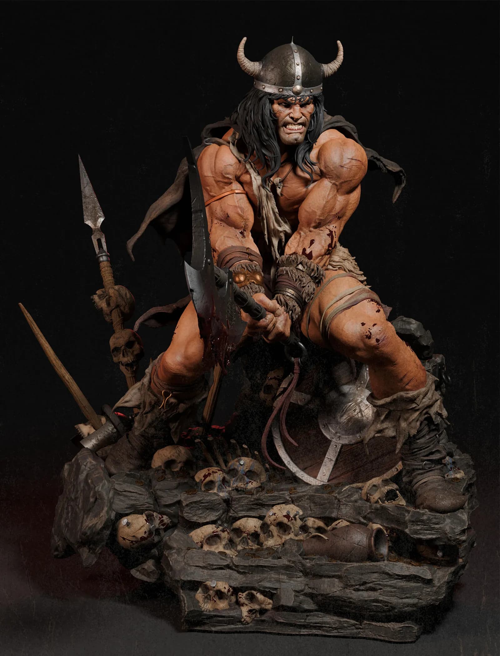 STL - Figura de Conan el Bárbaro 3 render 5