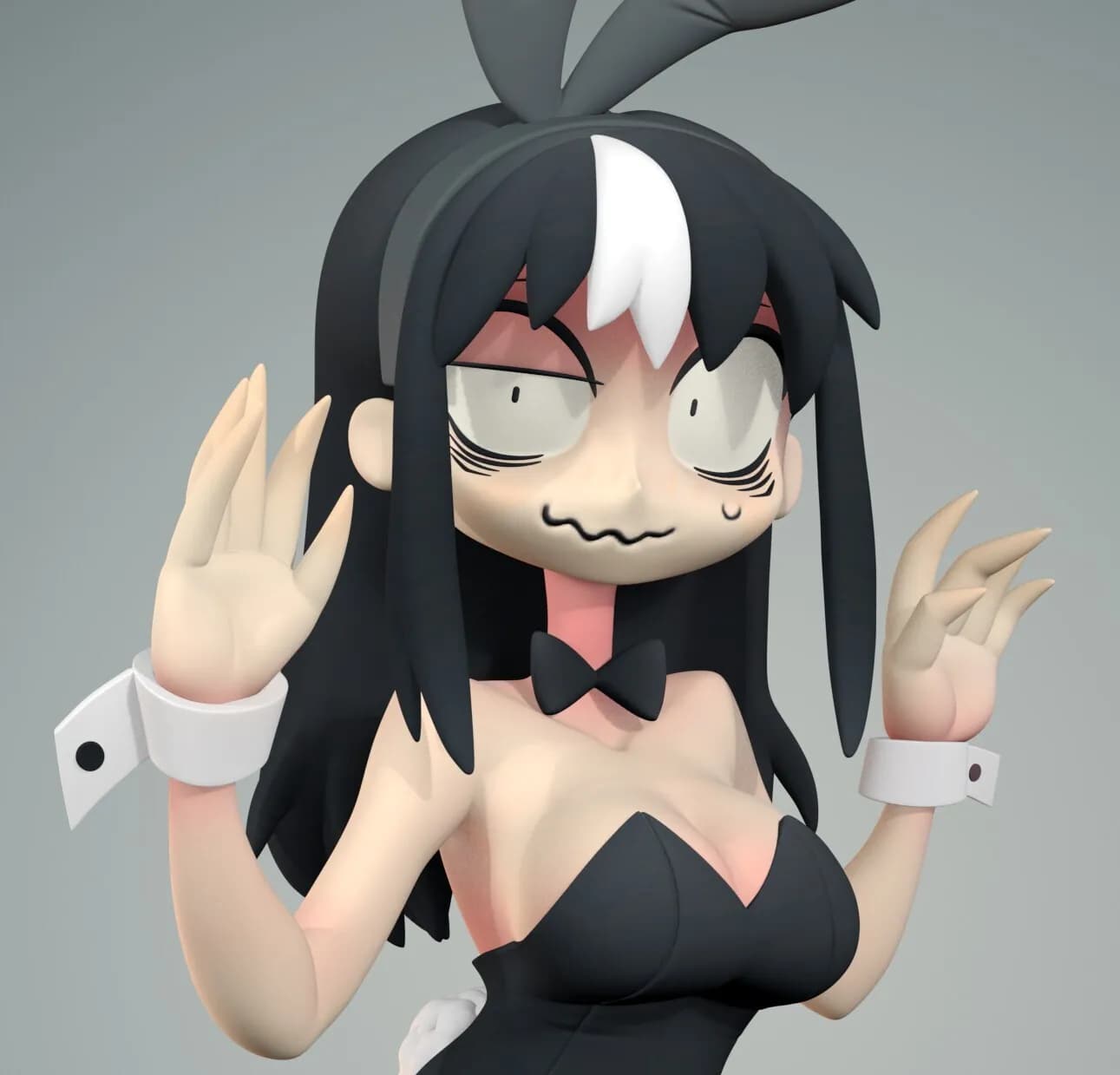 STL - Figura de Conejita Estilo Anime 2 render 3