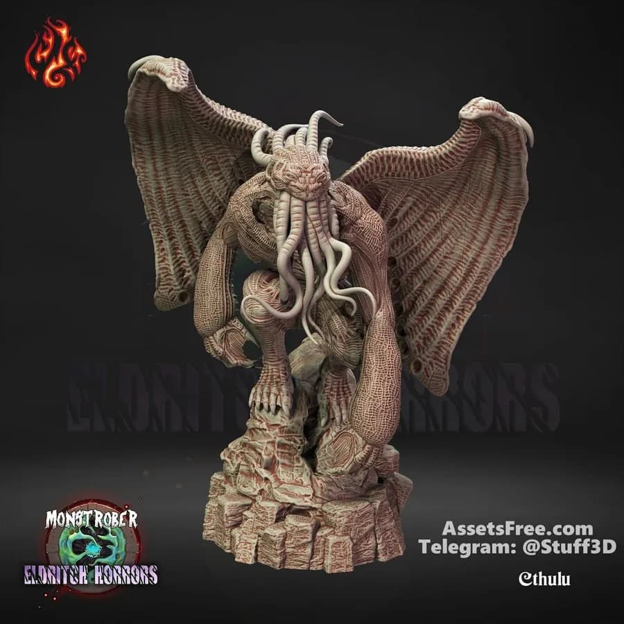 STL - Figura de Cthulhu alado