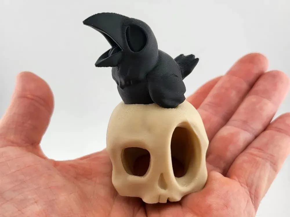 STL - Figura de cuervo y calavera