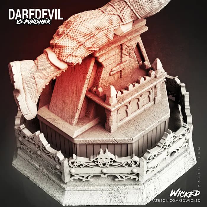 STL - Figura de Daredevil en acción render 5