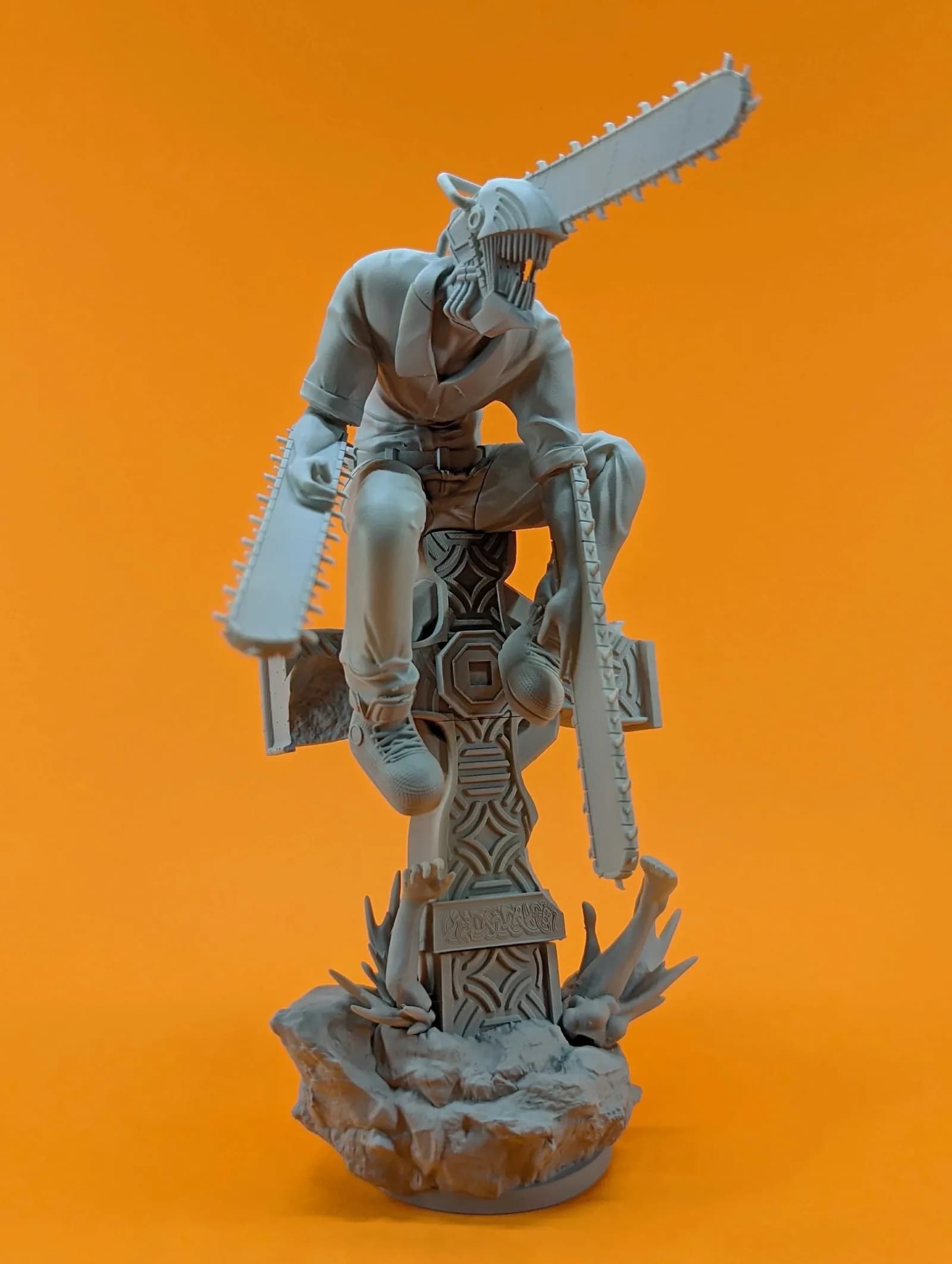 STL - Figura de Denji con Motosierra render 2