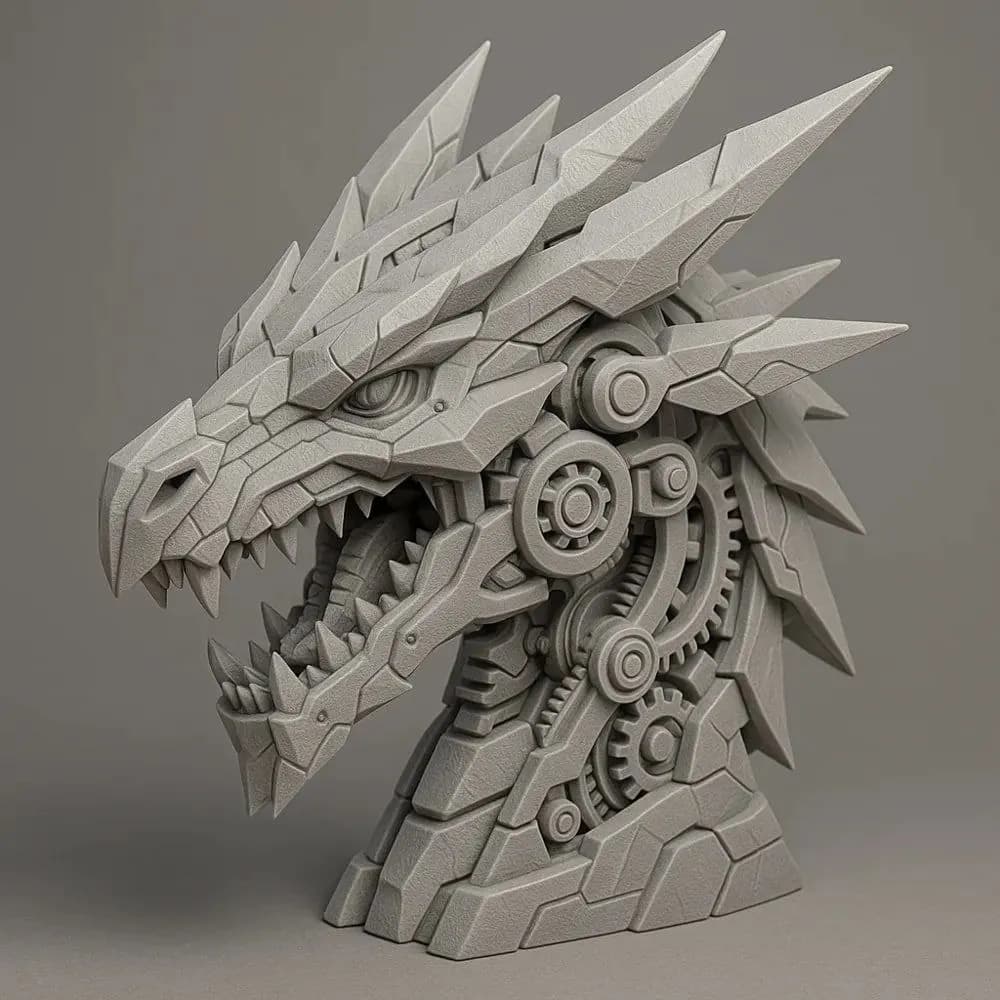 STL - Figura de dragón mecánico