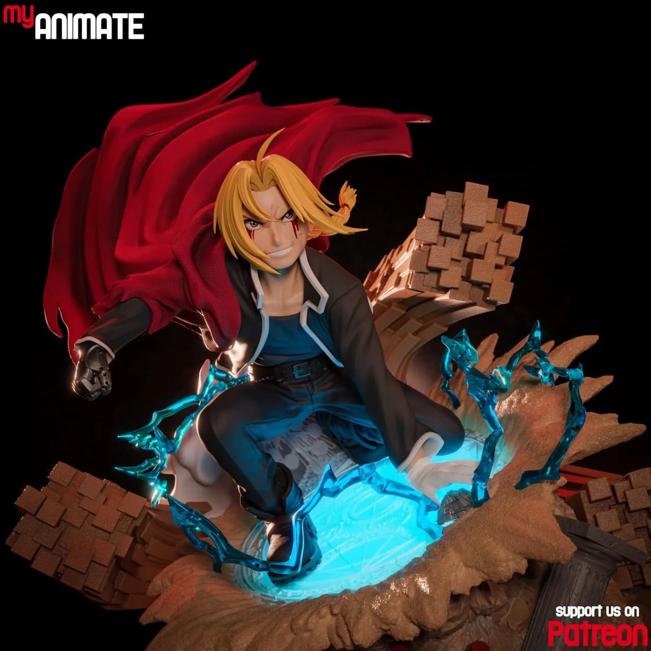 STL - Edward Elric Figure with Cape