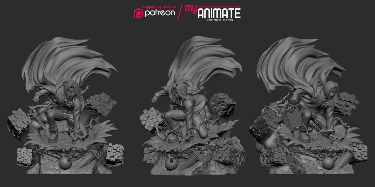 STL - Figura de Edward Elric con capa render 5